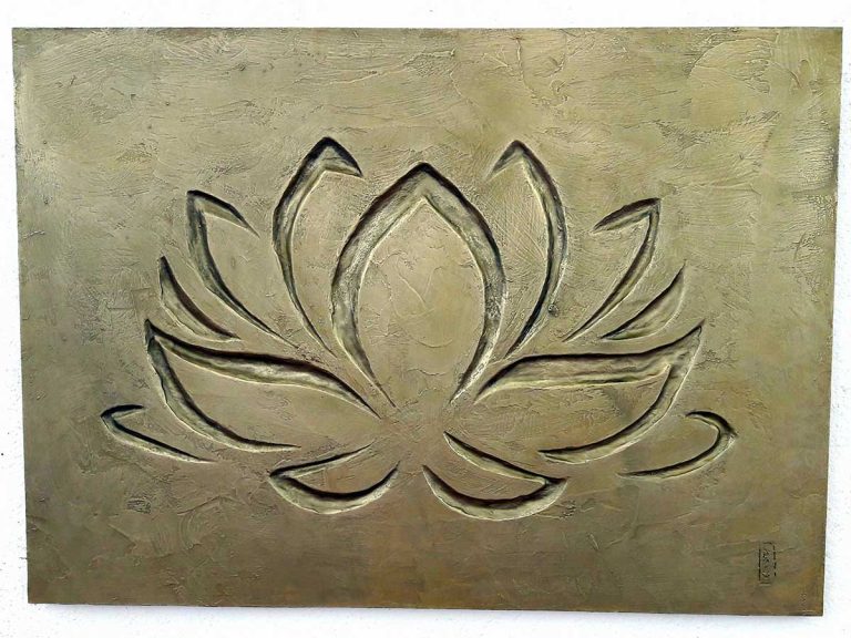 Metallizzazione a freddo -fiore di loto realizzazione artistica