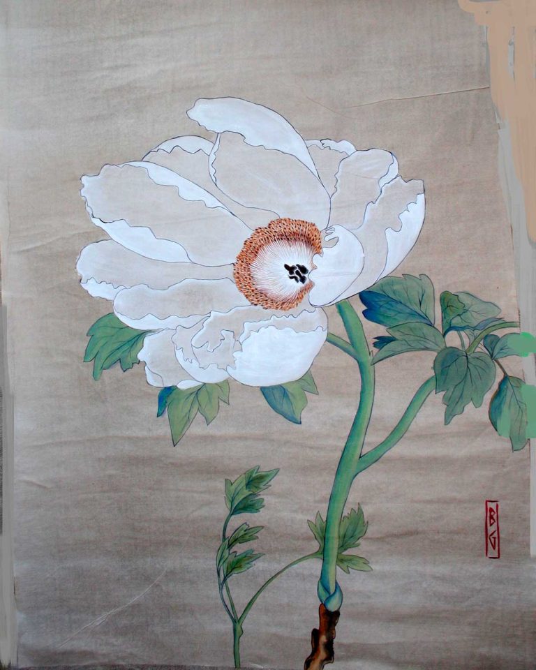 pittura in stile giapponese - Peonia