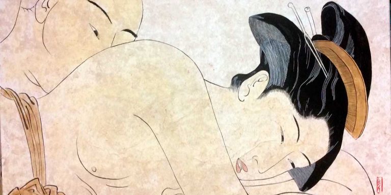 pittura in stile giapponese - Utamaro - Amanti