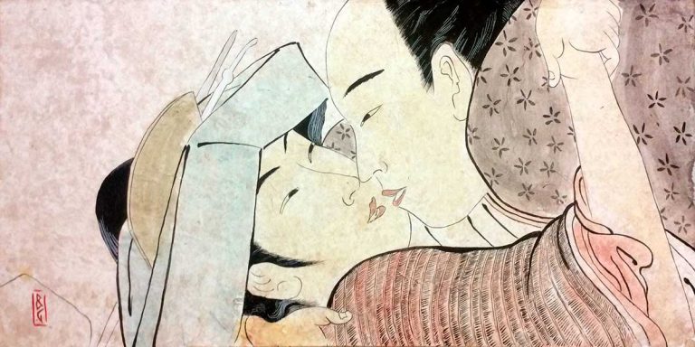 pittura in stile giapponese - Utamaro - Amanti