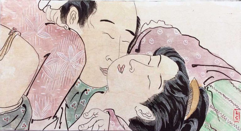 pittura in stile giapponese - Utamaro - Amanti