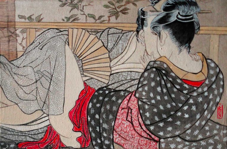 pittura in stile giapponese - Utamaro - Amanti