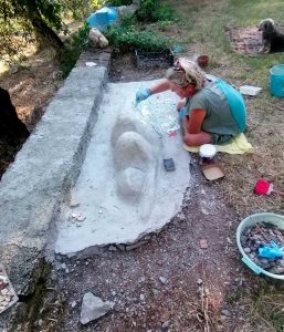 Scultura mosaico - l'addormentata