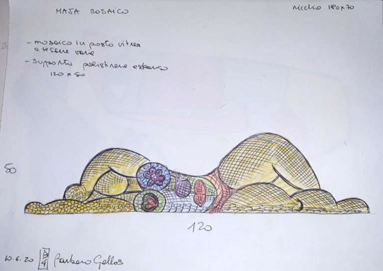 bozzetto scultura Donna Mosaico vetro