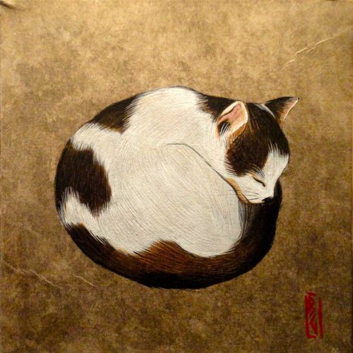 pittura in stile giapponese - Gatto